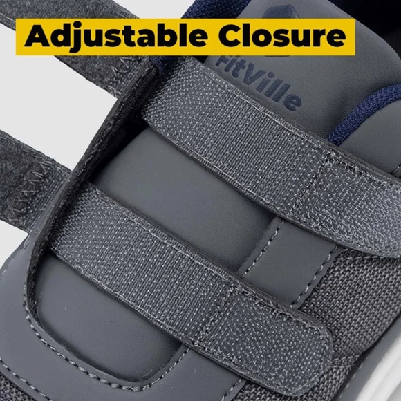 FitVille EasyTop Duo Strap V3 - Grey - Size 10W Ex Wide Women's 8W Men's - Picture 7 of 10